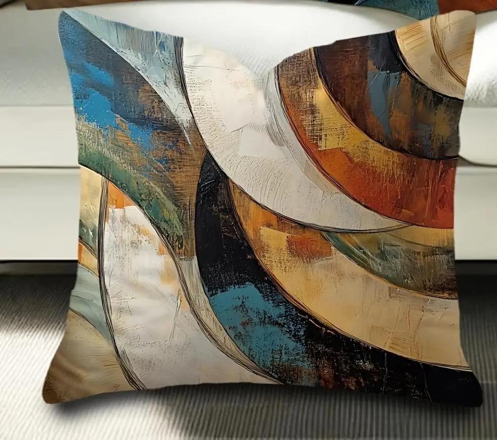 Abstrakte Kunst Wellenmuster Kissenbezüge Muster Kissenbezug Geeignet für Sofa Schlafzimmer Auto Kissenbezug