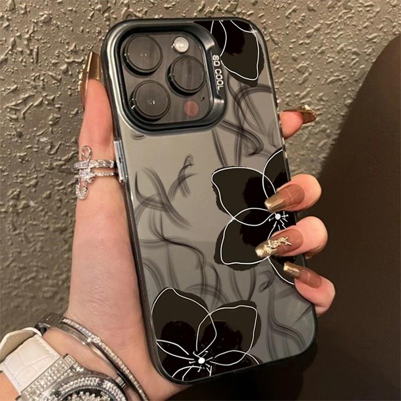 Full Bloom Flowers Galvanisiertes Silber IMD Handyhülle Für iPhone 16 15 14 13 12 11 Pro Max 16E Stoßfeste Hülle