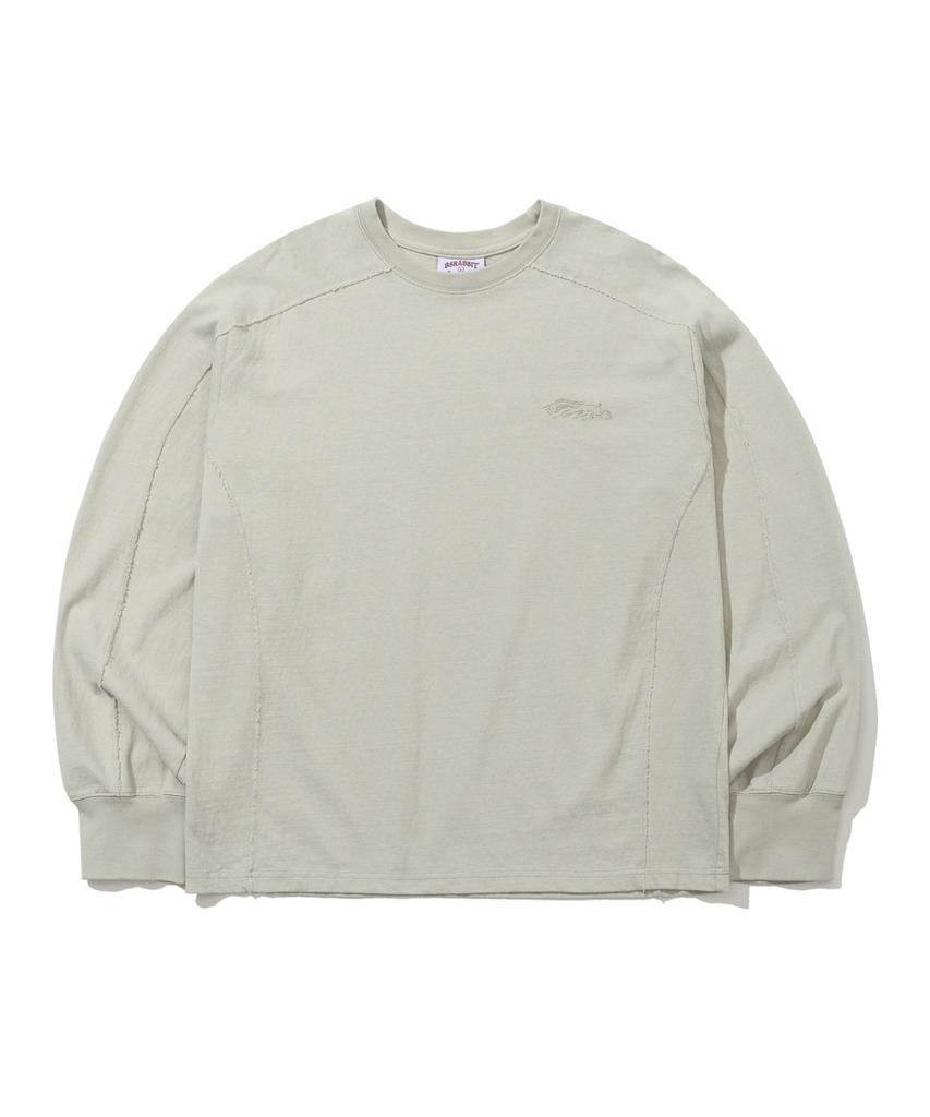 Bieseulaebis Laser Logo Washed Long Sleeve T-Shirt Ivory