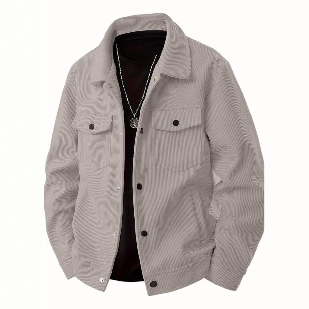 Europäische und amerikanische gestreifte Herrenjacke: Hochwertige Frühjahrs-/Herbst-Oberbekleidung
