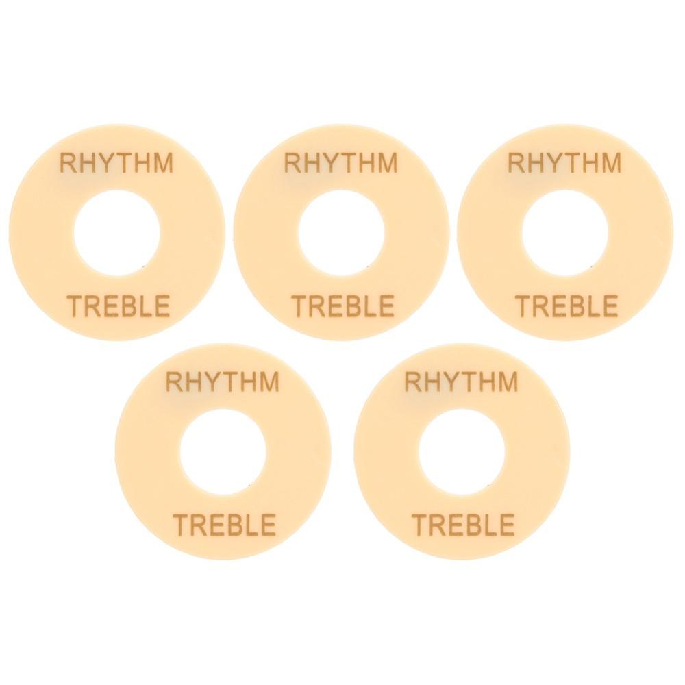 5PCS Cream+Gold Letter Toggle Switch Washer Plastic Guitar Switch Ring Electric Guitar