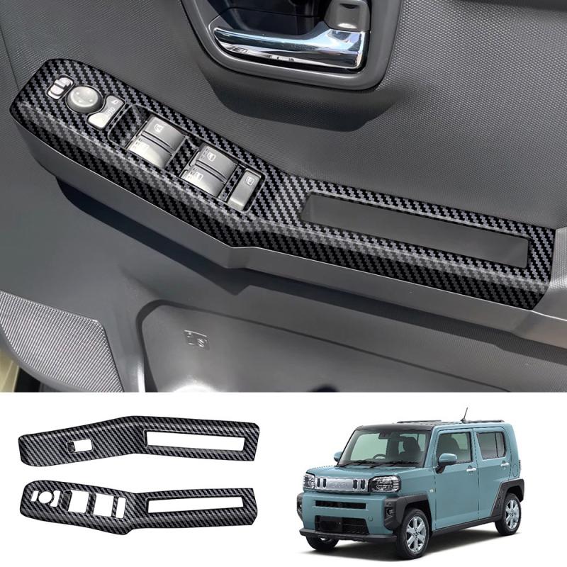 RHD For DAIHATSU TAFT 2024 2025 Interior ABS Carbon Fiber Ide Armrest Window Lift Panle Glass Rise Control Switch Cover Trim