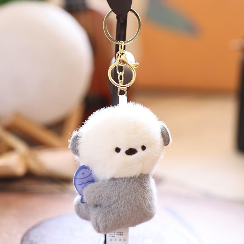 Cute Cartoon Sea Otter Plush Doll Pendant Creative Stuffed Animal Doll Keychain Bag Charm Hanging Decoration Birthday Gifts
