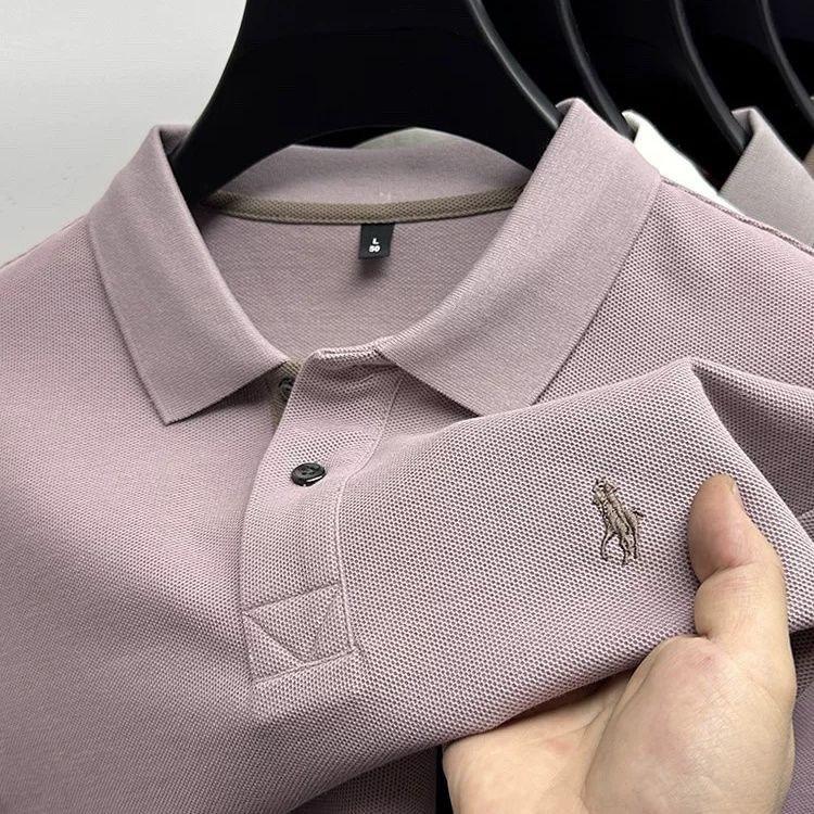 STORN 100% Czysta Bawełna Marka Premium Męska Koszulka Polo z Długim Rękawem Moda Personalizacja Haft z Koniem Klasyczny T-shirt Paul