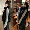 Autumn and winter new slim stand-up collar cotton vest women's ribs loose foreign style vest wear vest jacket tide
