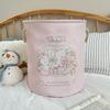 Girly Cartoon Bear Laundry Basket - Large Capacity, Foldable Storage Bin for Clothes & Plush Toys