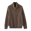 Women's Elegant Cashmere Cardigan: Winter 2026, Double Zipper, Loose Fit, Lapel Base Layer, Warm Outerwear
