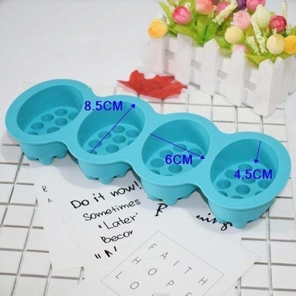 4 Cavities Oval Massage Soap Mold Massage Bar Silicone Molds for DIY Soap Making Silicon Mold for Soap Making Soap Resin Molds