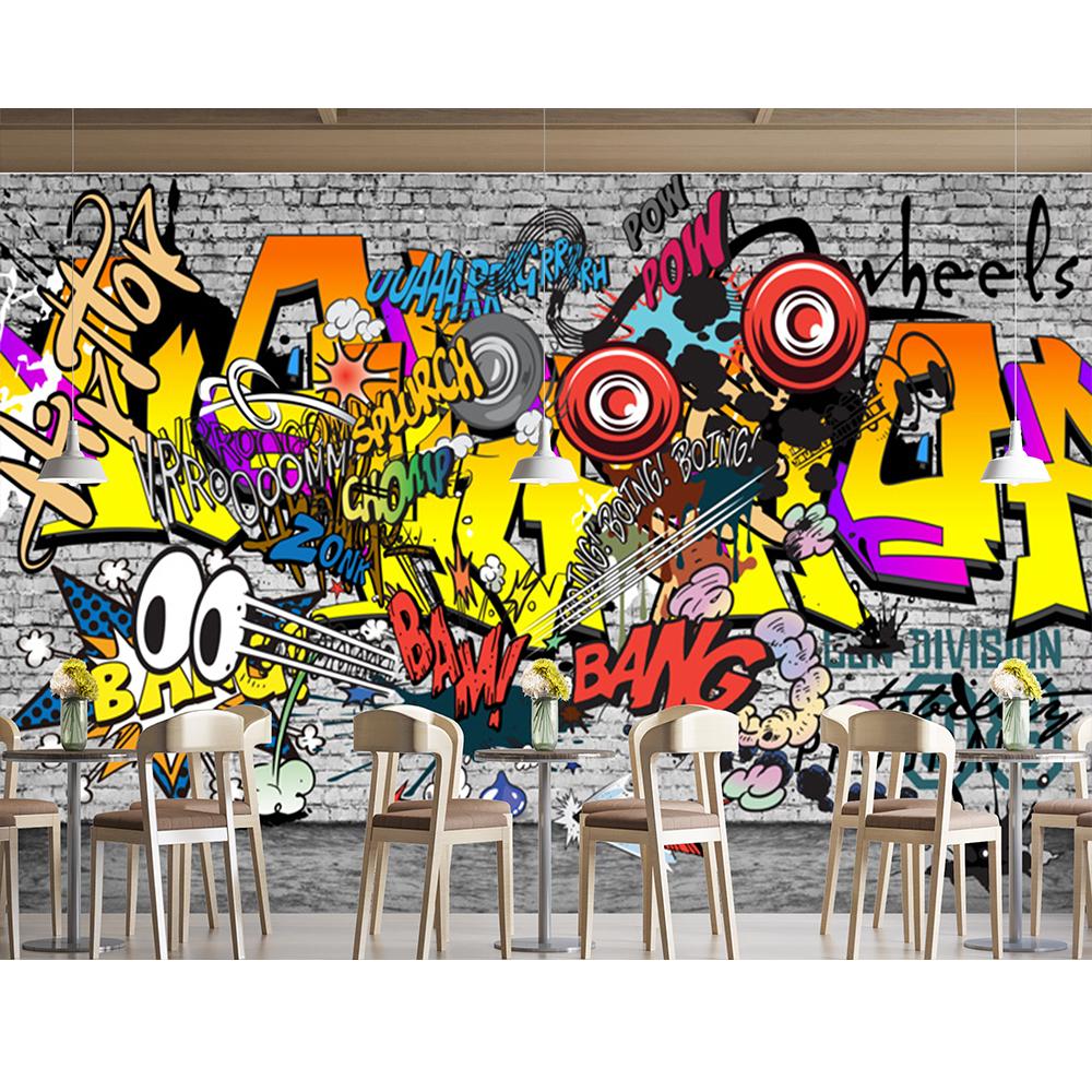 Fototapeta Graffiti Evropská ručně malovaná Graffiti Fototapeta vhodná pro ložnici Obývací pokoj Restaurace Tapeta