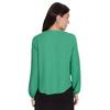 2024 Autumn European & American Solid Color Pleated Round Neck Slim Fit Long Sleeve Women's Shirt