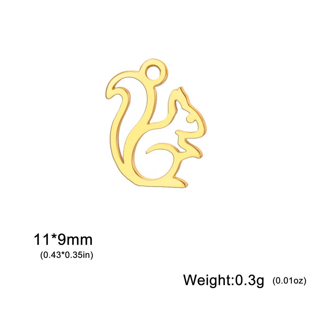 5pcs/Lot Stainless Steel Cute Animal Charms For Jewelry Making Cat Squirrel Bee Owl Elephant Koala Pendant DIY Accessories