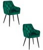 Jork Chair - Dark Green Velvet / Black Legs X 2