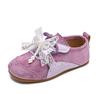 2025 Autumn Korean Retro Casual Shoes for Kids with Bow, Pearl, and Lace-up Design