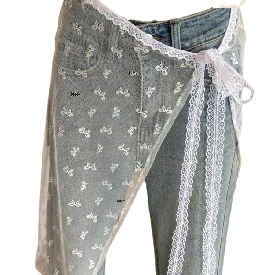 Niche Design Layered Lace Blogger Skirt with Apron.