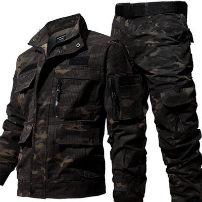 Men's Waterproof Set Snow Warmer Thickened Set Plus Size Sports Work Suit Jacket + Pants 2-piece Set