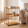 3-Tier Rattan Organizer Boho Storage Rack Bohemian Woven