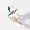 Simple Blue Flower Brooch Women Unisex Alloy Enamel High-end Elegant Simple Plant Series Brooch Pin Gifts PD1377