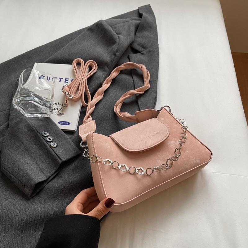 Women's bag 2025 new fashion texture foreign style simple solid color versatile shoulder messenger small square bag