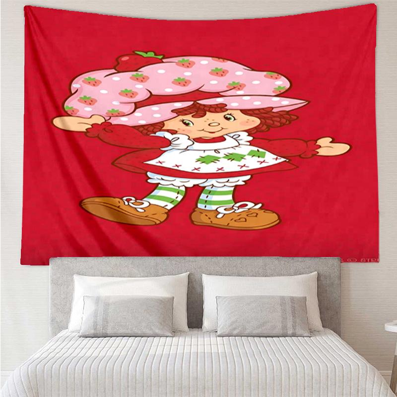 Straw-berry Friends Quick-Dry Tapestry Hanging for Bedroom,Livingroom, Playroom,Decor Art Room Wall Tapestry Holiday and Birthday Gifts
