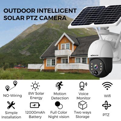 Bezdrátová bezpečnostní kamera se solárním panelem, bezdrátová kamera s dobíjecí baterií 3MP WiFi Home Security