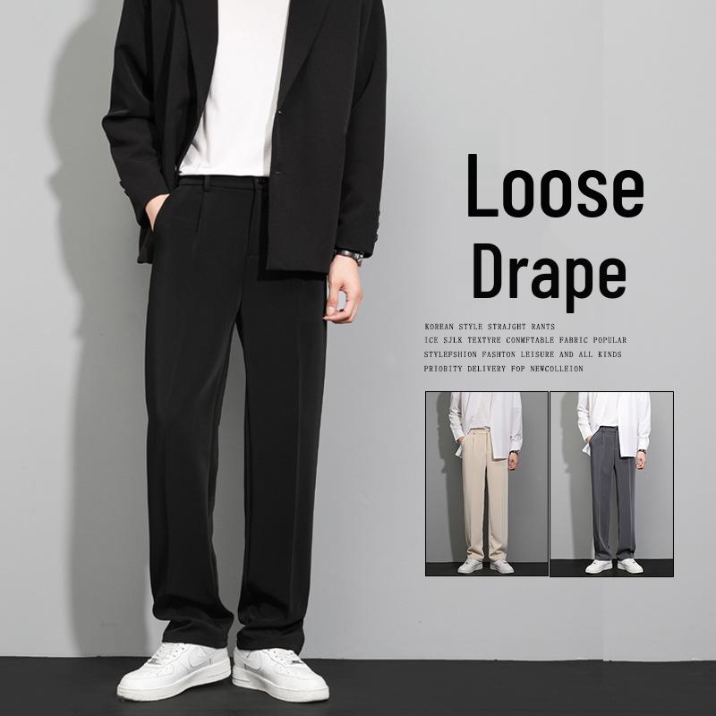 

Мужские черные брюки зауженного кроя в стиле business casual на весну, лето и осень 2025 5XL