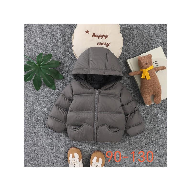 Kids Winter Puffer Jacket With Hood Soft Thick Cotton-Padded Coat Boys Girls 90-130cm