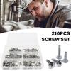 210Pcs Stainless Steel Round Head Washer Drill Tail Self Tapping Screws High Strength Sheet Metal Screws Enduring