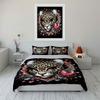 Gorgeous Leopard Head Heart Bedding Set for Kids Luxury Gift 3pcs Digital Print Comforter Set Soft Comfortable Breathable