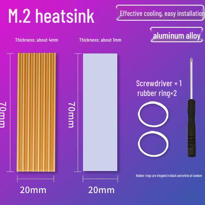 M2 SSD Heat Sink Vest - Pure Copper 2280 Radiator for NVMe (Purple Copper)