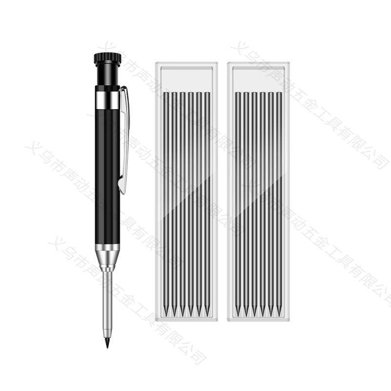 Em estoque: Lápis de Grafite Exclusivo de Metal com Ponta Longa de 2,8 mm para Furos Profundos em Marcenaria & Engenharia para Marcação & Posicionamento