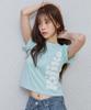 KIJIKO Ke406. Kijiko Big Logo Semi-Crop Tee Mint
