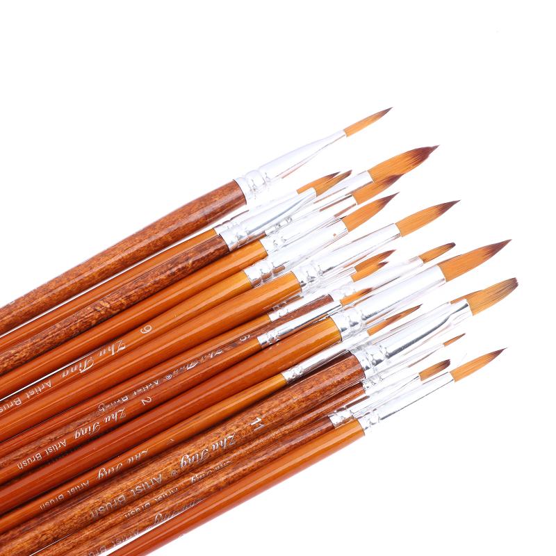 Professional Fine Detail Artist Brushes Set Flat and Pointed Head Premium Paint Brushes for Canvas Watercolor Art Drawing