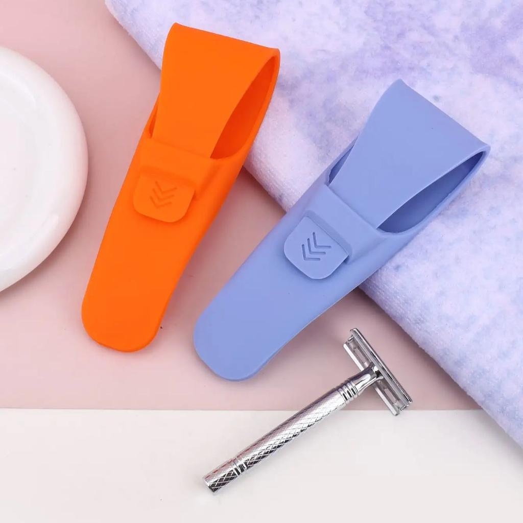 1PC-Silicone Razor Portable Holder Box Manual Shaver Protector Cover Portable Waterproof Shaving Accessories Razor Storage Box