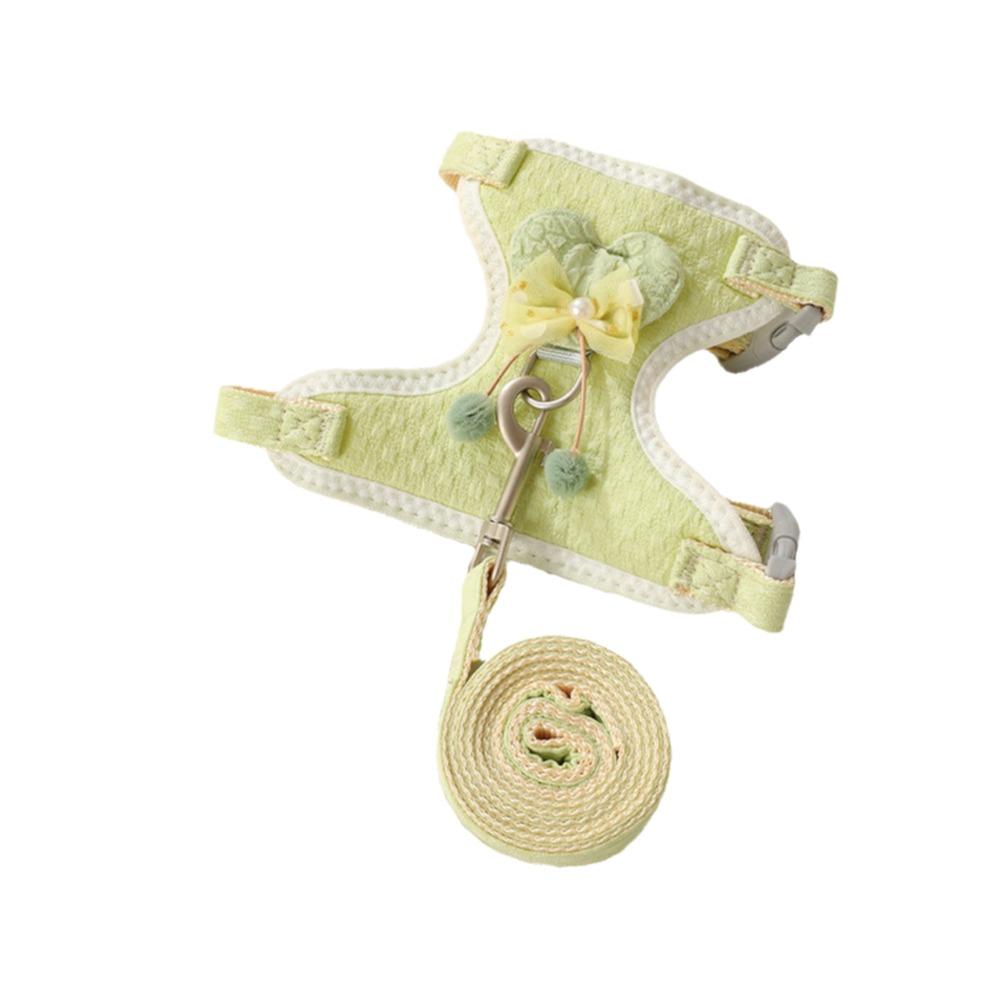 

Adjustable Pet Vest Harness Escape Proof Dog Harness Vest Fashion Dog Chest Strap for Cat Walking S зелёный