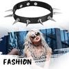 PU kožený gotický náhrdelník obojok Sexy špica okrúhly prsteň Kľúčna kosť Punk Rock Retiazka Choker Opasok Nastaviteľný golier Choker Cosplayer Halloween doplnok
