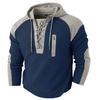 Spring Autumn Casual Men's Waffle Patchwork Hoodies Vintage Contrast Color Hooded Sweatshirts Men Fashion Sports Hoodie Men