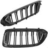BMW 6 Series G32 GT 17-20 Grilles Between Headlights (Kidneys) Left & Right Set Black Glossy Double Bar