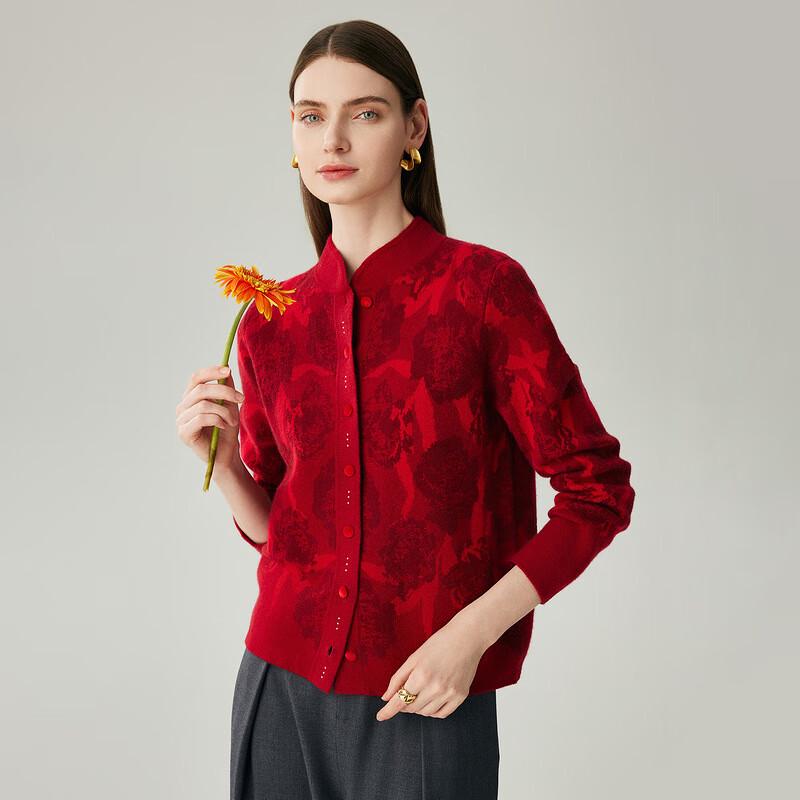Zhaojun Women's 2025 A/W Thick Cashmere Stand-Collar Cardigan