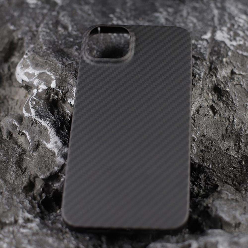 For iPhone 16 Plus Magnetic Case 1500D Coarse Texture Aramid Fiber Phone Cover (Big Lens Hole)