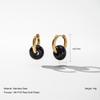 YF7031 Trendy Non Tarnish Hypoallergenic Jewelry 18K PVD Gold Plated Stainless Steel Natural Stone Agate Gemstone Hoop Earring