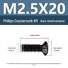 Yigu Uhlíková ocel Černý nikl Kalené KM Šrouby s plochou hlavou Phillips M2-M4 pro elektroniku
