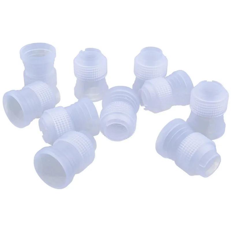 

10 шт. Пластиковые стандартные муфты, трубные наконечники, муфты, русские насадки, конвертеры, инструменты для украшения торта, насадки для глазури белый