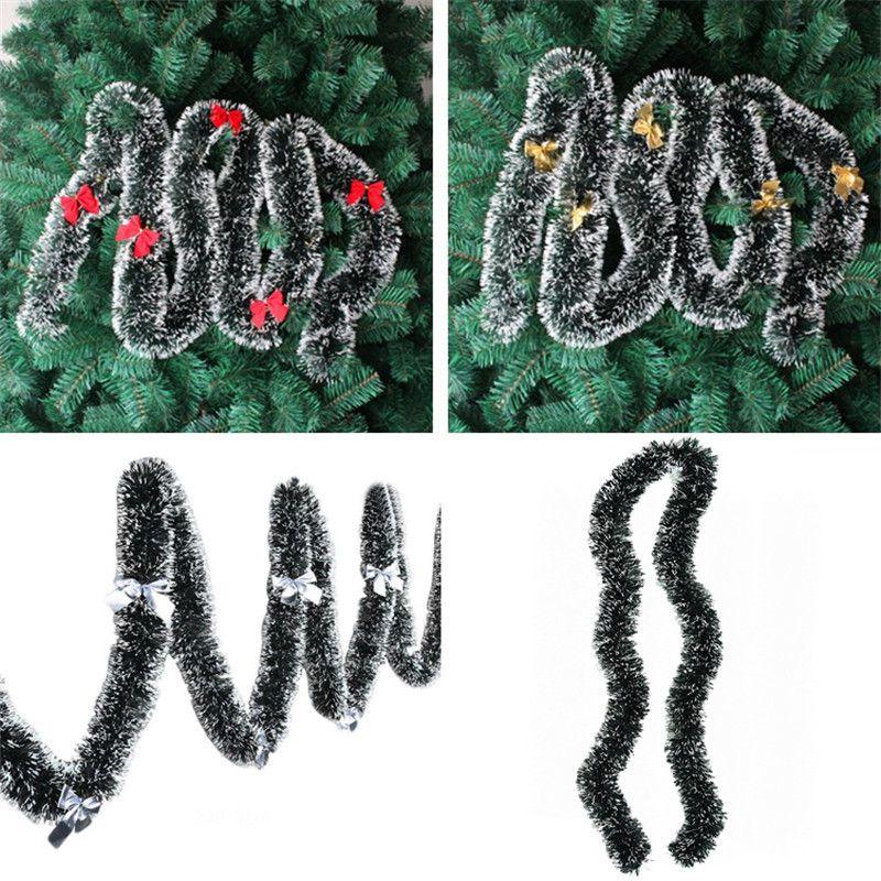 2m Dicke 65ftx90mm Lametta Weihnachtsbaumschmuck Weihnachtsgirlande Schleife