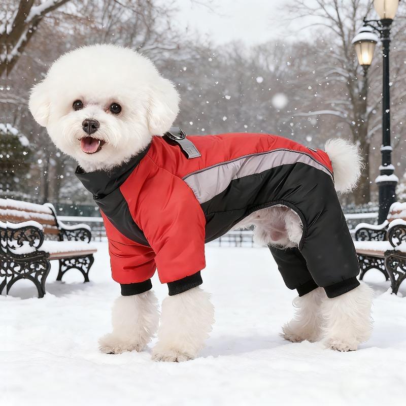 Autumn and Winter Plush Dog Warm Clothes Waterproof and Capable of Pulling Four Legged Clothes Thicken Pet Outdoor Clothing