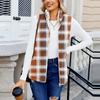 Women's Checked Print Fashionable And Warm Fleece Cardigan Vest Jacket