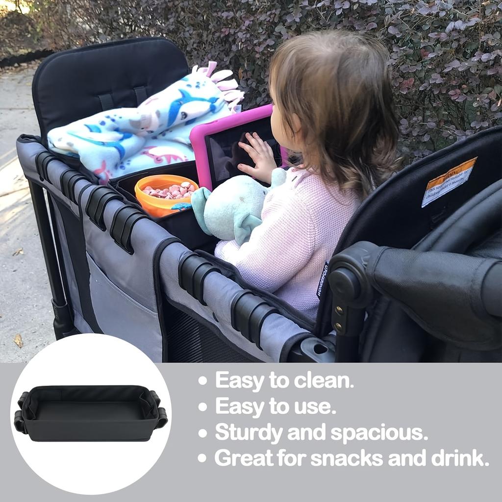 Snack Tray Attachment Cart Hanging Bag Easy To Clean Universal Snack Tray for Wagon W4 Accessories with Cup Holder.