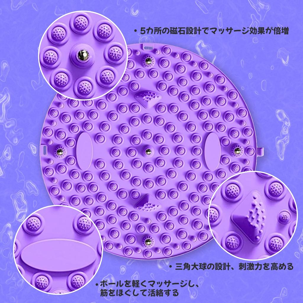 Popular Foot Reflexology Shiatsu 37cm Round Ergonomic Shiatsu Pad for Exercise and Easy to for Home Use Mat, Board, Massage, Foldable, Clean, (Blue)