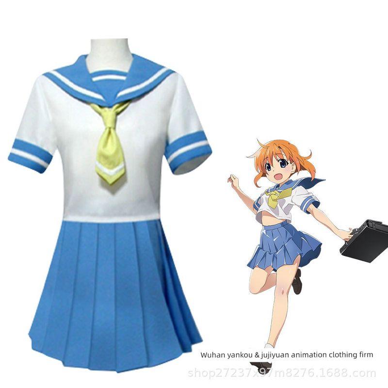 

Cosplay of the Character Rina from the Anime When the Cicadas Cry Wearing a Daily Sailor Uniform Ryugu Rinna Deep Blue L
