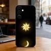 Sun Moon Phone Case For Samsung Galaxy A73,A72,A71,A70,A53,A52,A51,Soft Silicone Black Cover