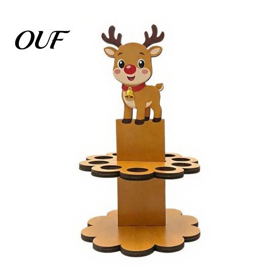 Decorazione da Tavola Natalizia in Legno Porta Soldi di Natale Ornamenti con 10 Fori, Pupazzo di Neve Babbo Natale Albero Espositore per Contanti Porta, Decorazione per